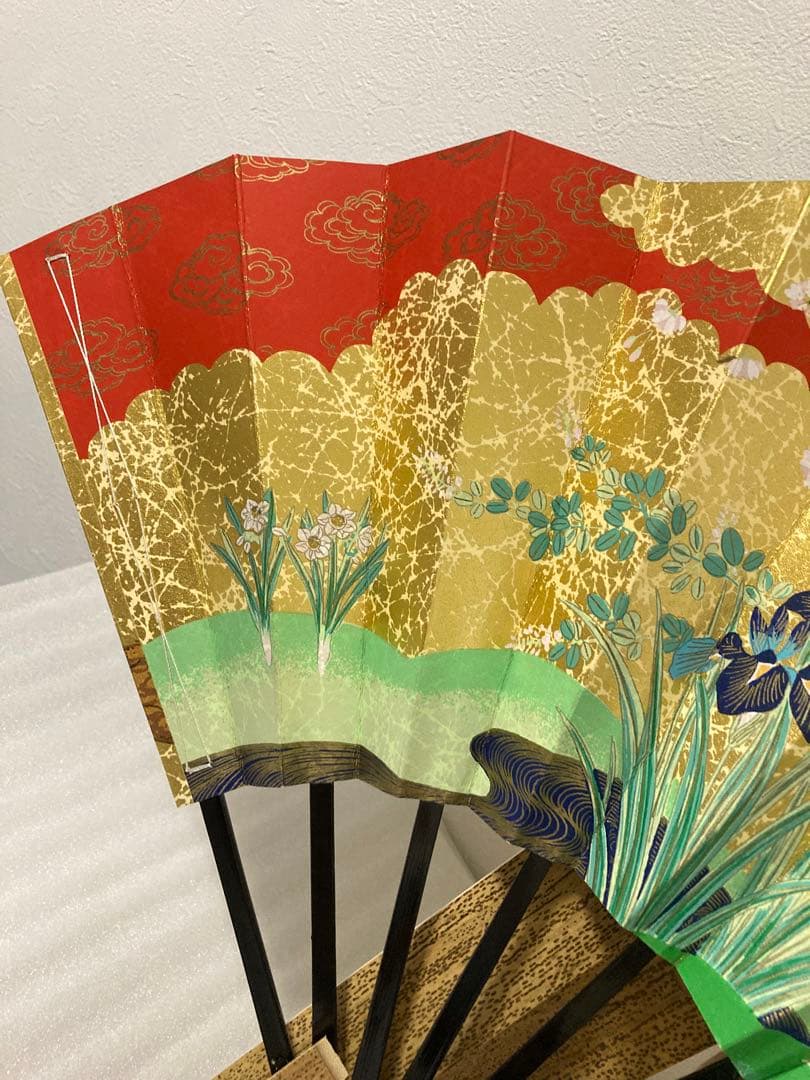 京扇子 とくの 両面 飾り扇子 鶴 百花