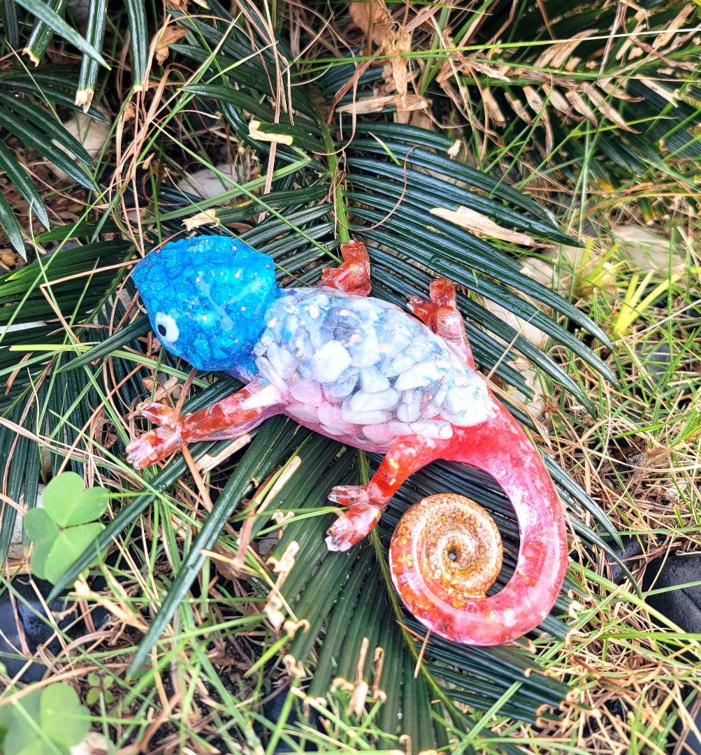 竹富島巡礼・星の砂入り 家族とご縁を守る守護ヤモリオルゴナイト