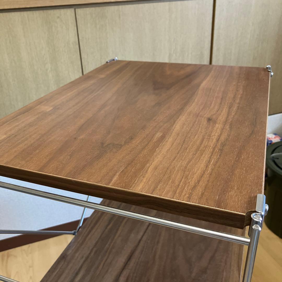 無印良品　ステンレスユニットシェルフ　ウォールナット材棚セット