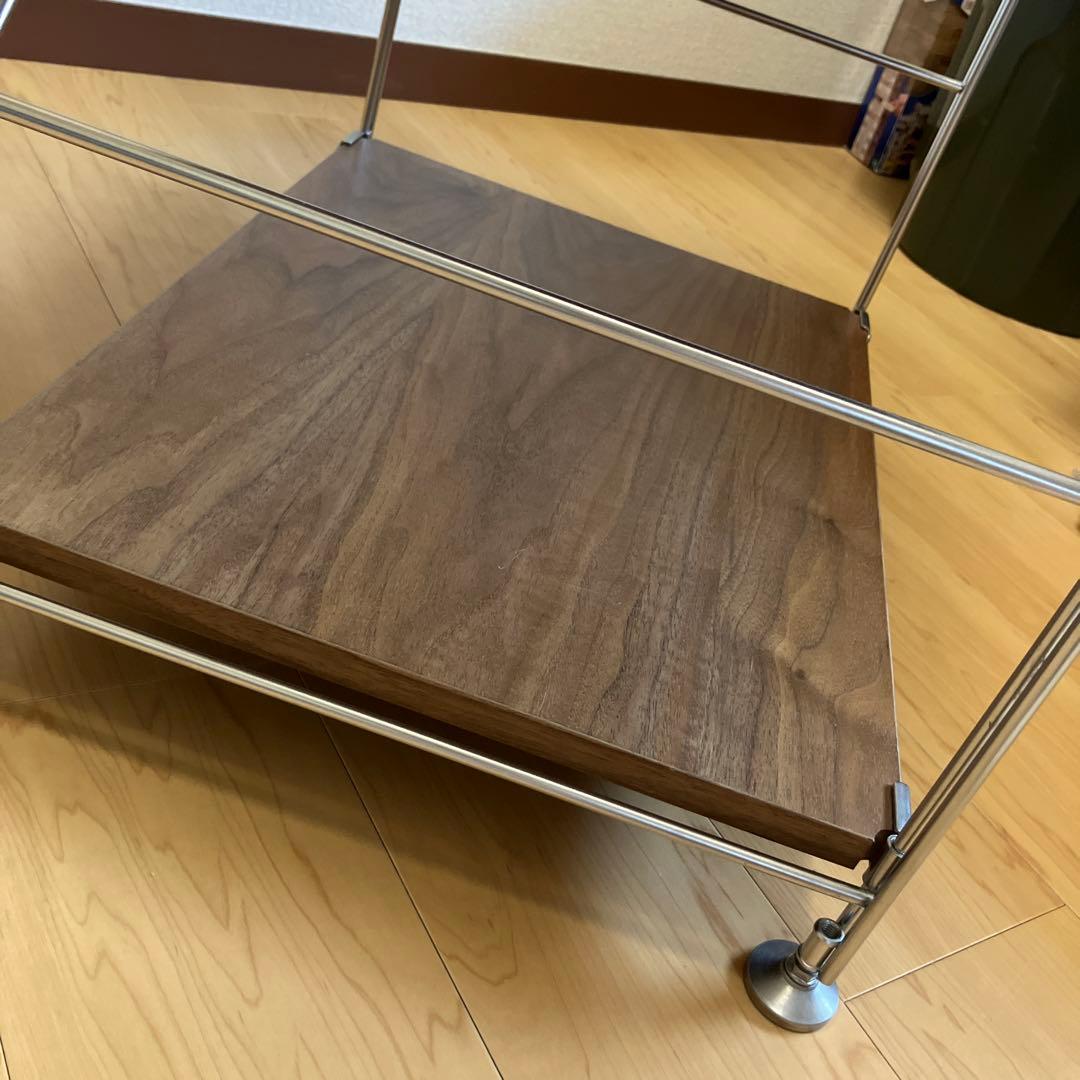 無印良品　ステンレスユニットシェルフ　ウォールナット材棚セット