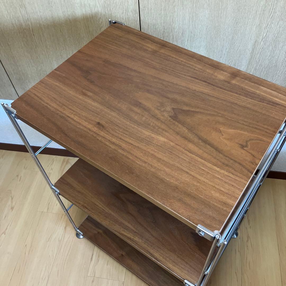 無印良品　ステンレスユニットシェルフ　ウォールナット材棚セット