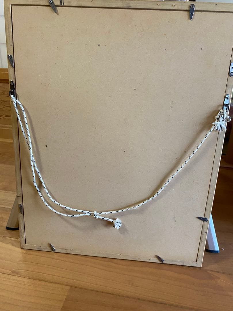 油彩画 緑の風景 金色フレーム