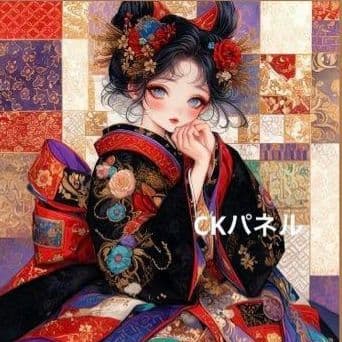激レア着物を着た女の子パネル生地　ハンドメイド