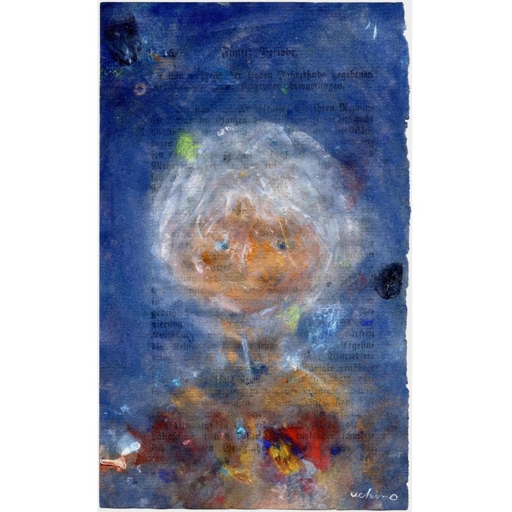 内野隆文　肖像　人物画　絵画　現代美術　アート　アンティークペーパー　額縁