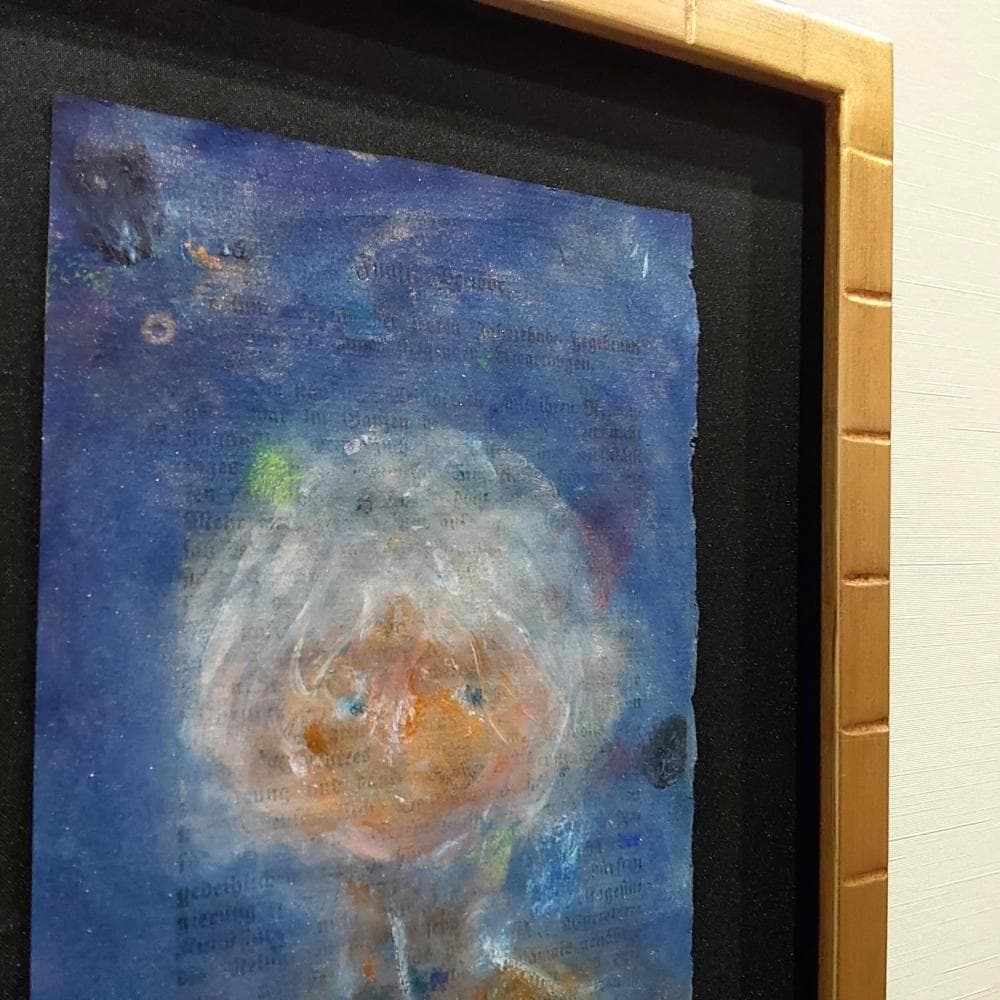 内野隆文　肖像　人物画　絵画　現代美術　アート　アンティークペーパー　額縁