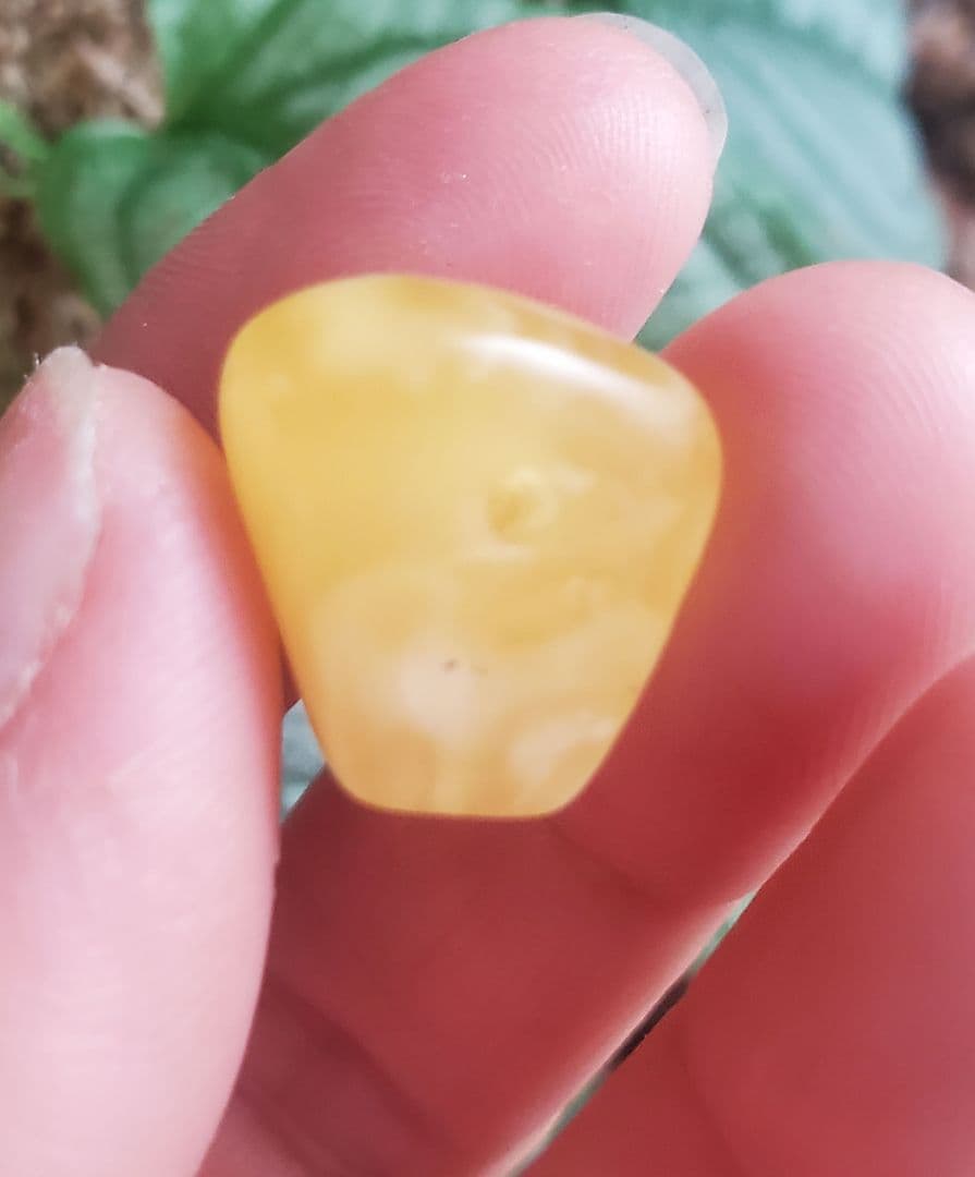 天然琥珀蜜蝋三通穴あきビーズ