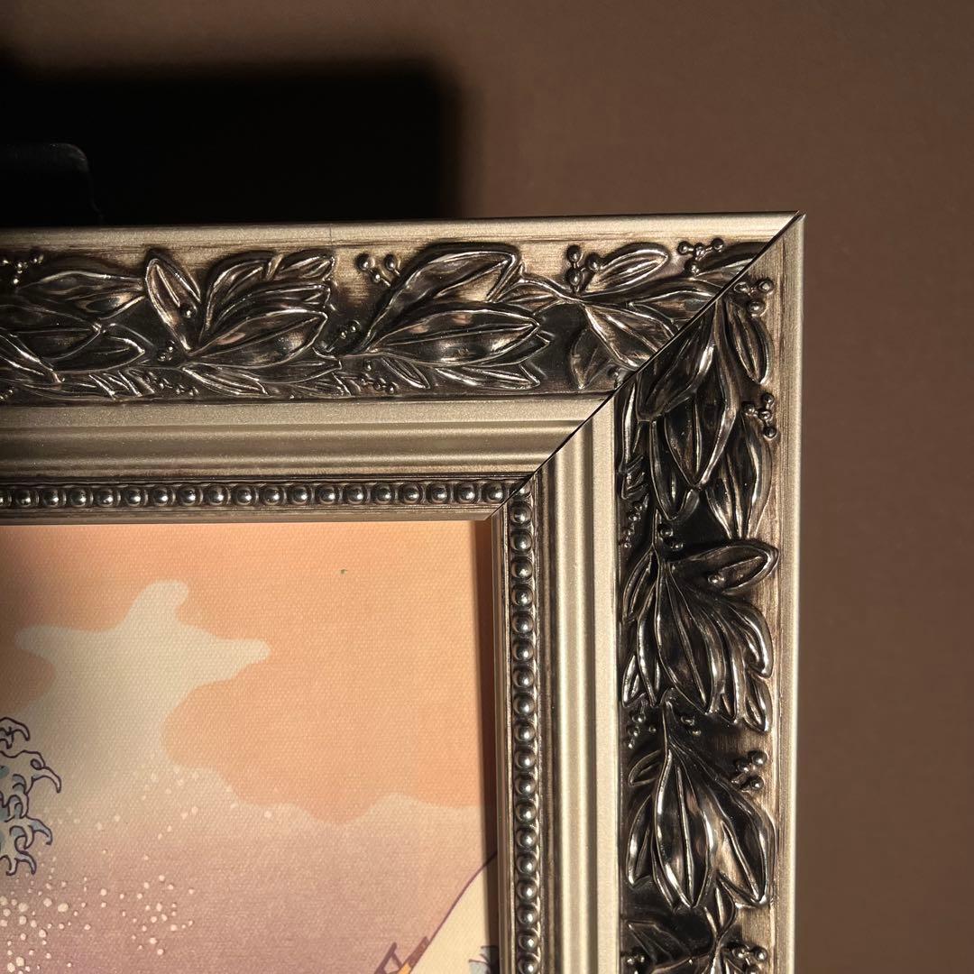 キャンバス プリントアート 葛飾北斎の富嶽三十六景 神奈川沖浪裏 額付き 絵画