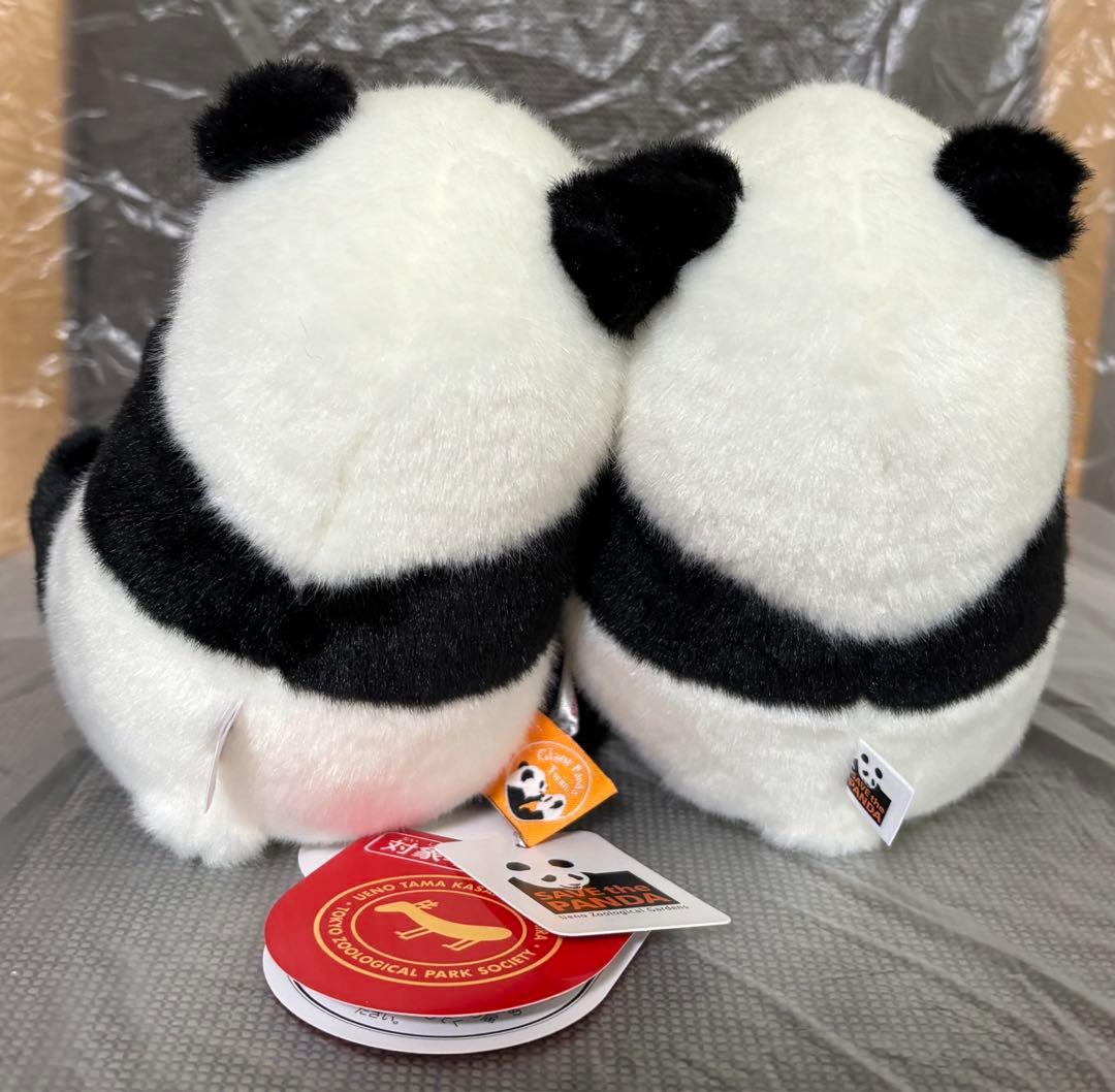 【2品セット】上野動物園　パンダ　ぬいぐるみ シャオシャオ　レイレイ　缶クッキー