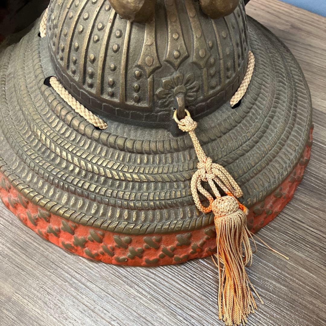 E-壁 特大 兜飾り 置物 鍬形 獅子 金色 五月人形 端午の節句 飾り物