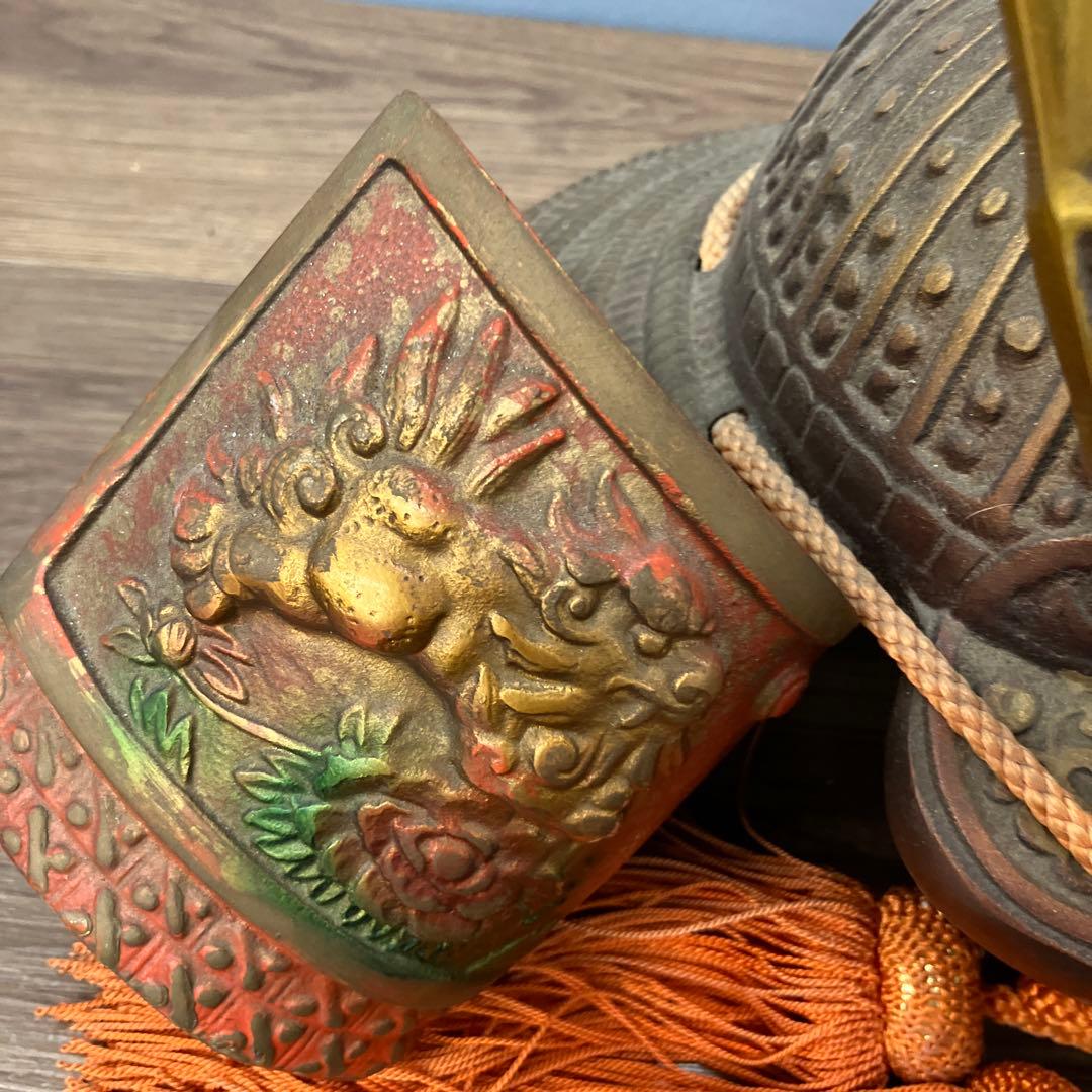 E-壁 特大 兜飾り 置物 鍬形 獅子 金色 五月人形 端午の節句 飾り物