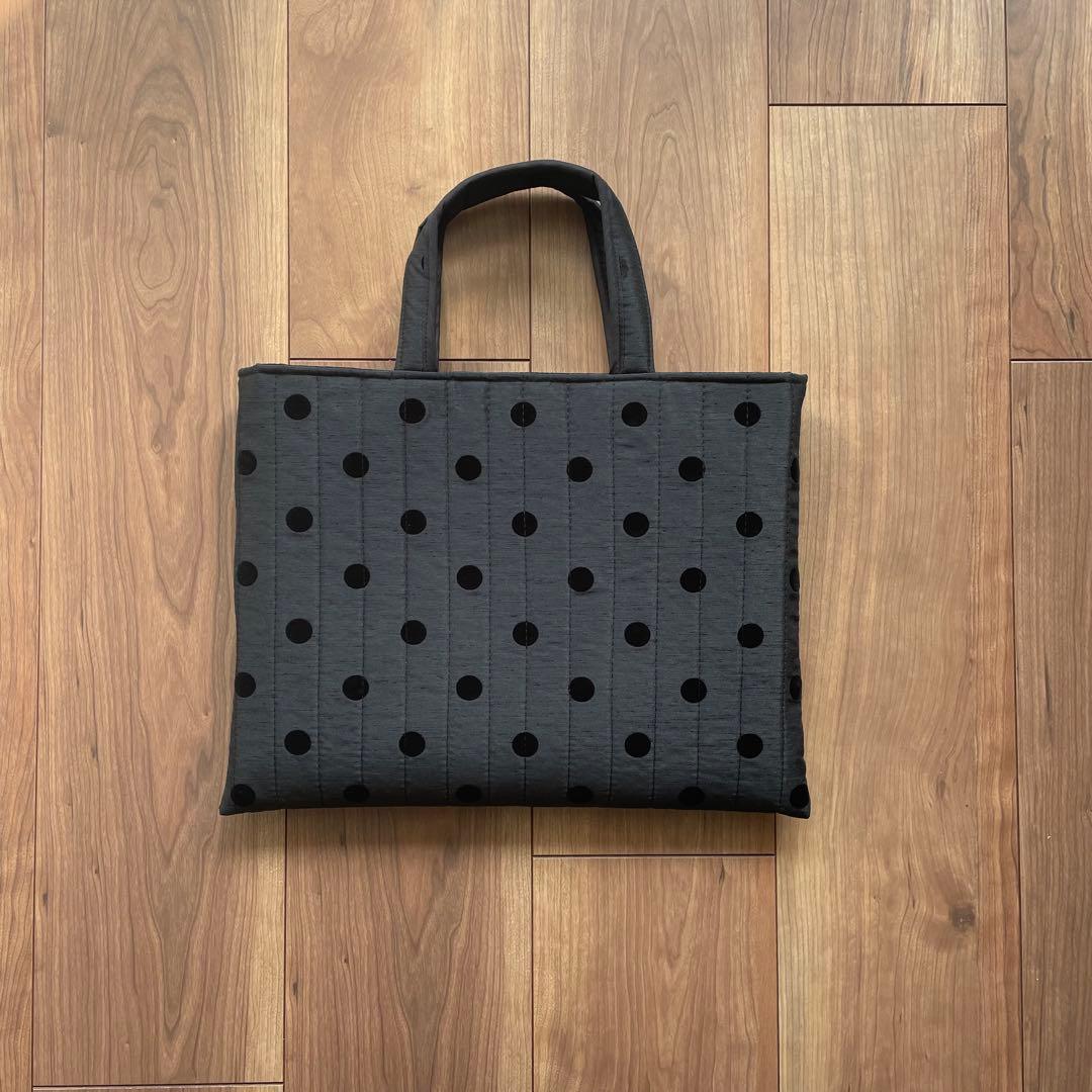 ハンドメイド ♡ キルティングバッグ ドットフロッキー