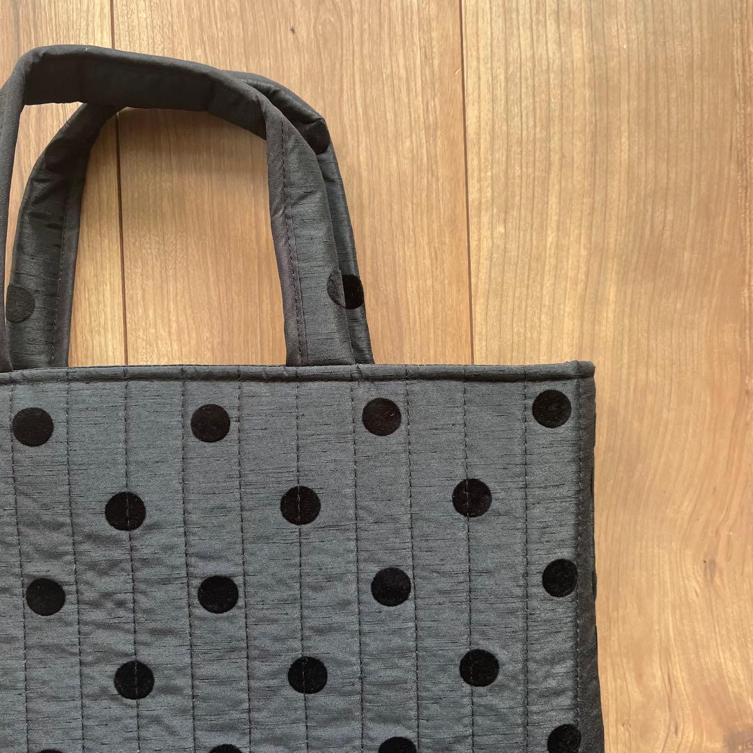 ハンドメイド ♡ キルティングバッグ ドットフロッキー