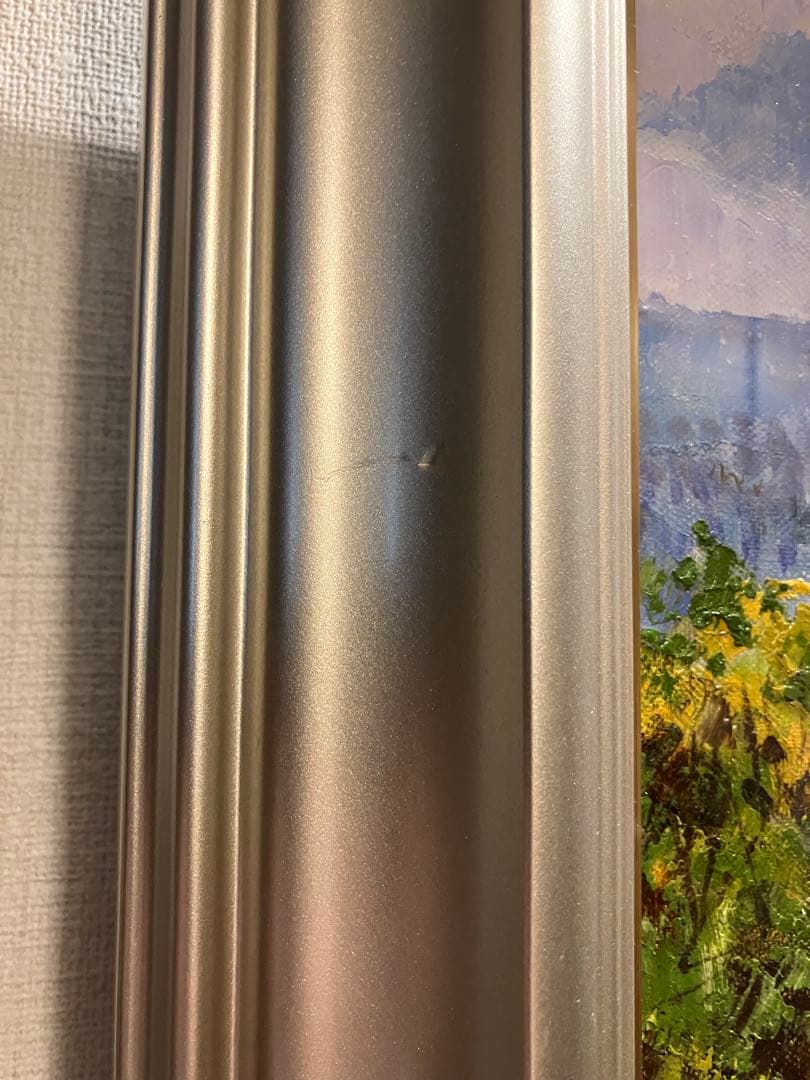 風景画 油彩画 ルーアンの坂道 藤原英信 肉筆 10号 F10 真作 直筆サイン