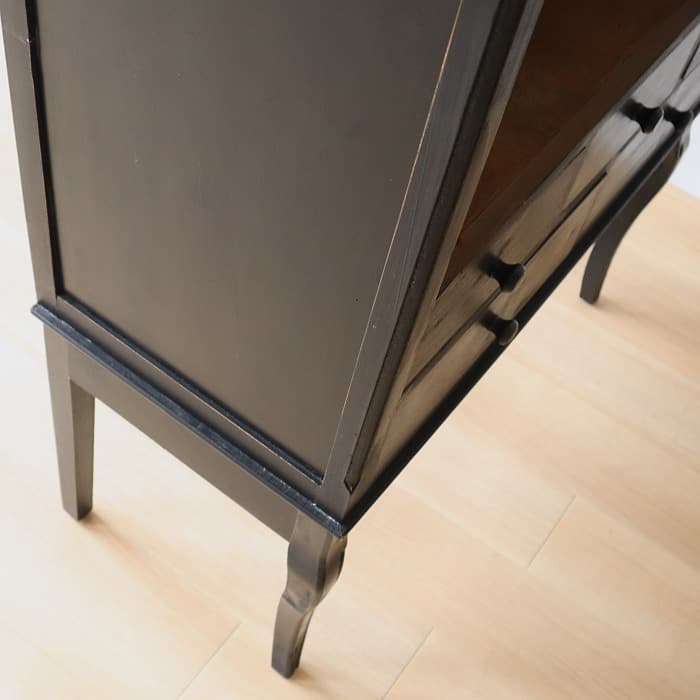 【blue gray】ブラック フレンチキャビネット