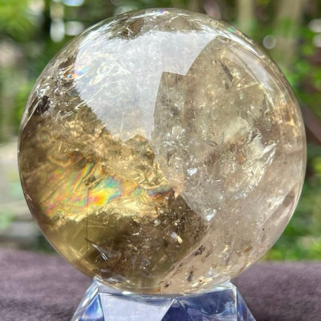 ✳️専用‼️【幸運の石】✨綺麗な虹とファントム✨レインボー シトリン 丸玉 天然石