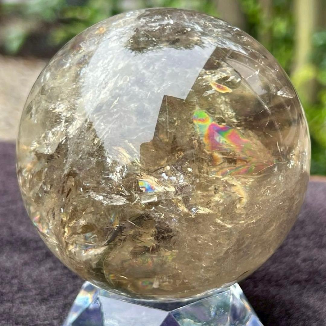 ✳️専用‼️【幸運の石】✨綺麗な虹とファントム✨レインボー シトリン 丸玉 天然石