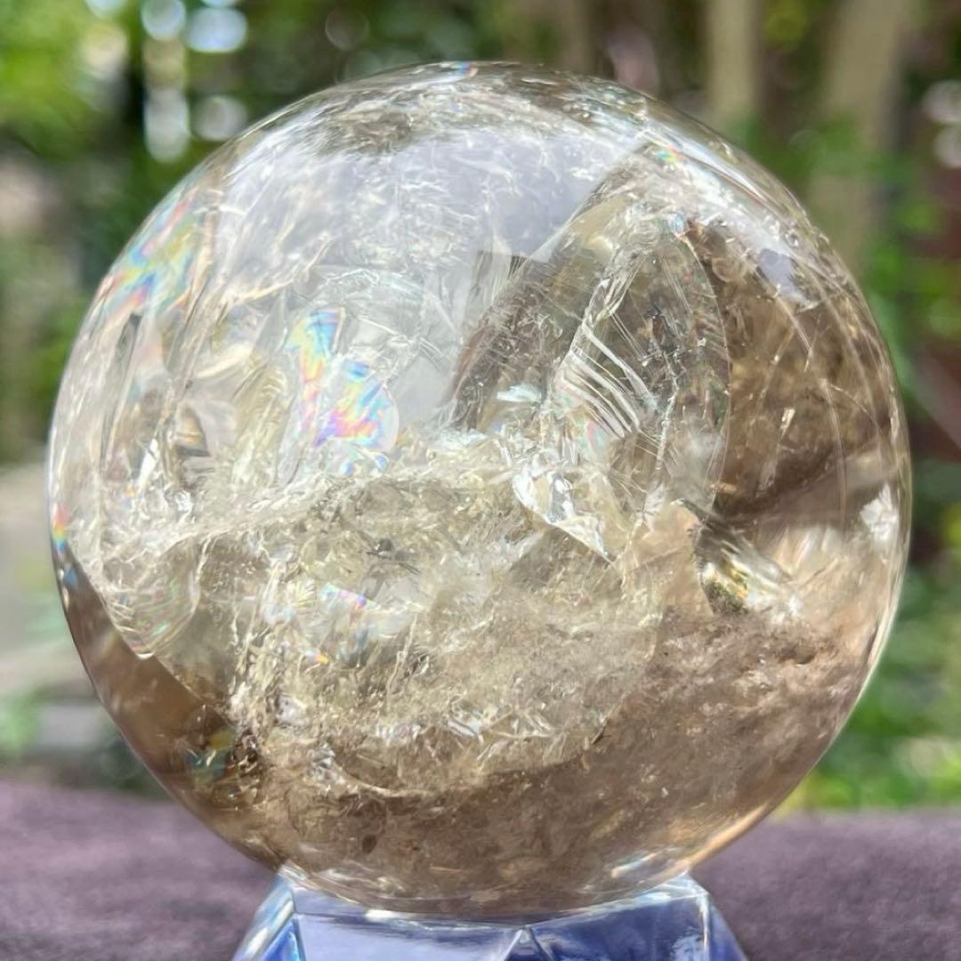 ✳️専用‼️【幸運の石】✨綺麗な虹とファントム✨レインボー シトリン 丸玉 天然石