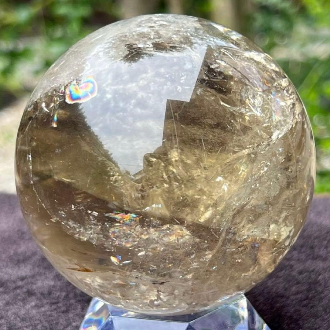 ✳️専用‼️【幸運の石】✨綺麗な虹とファントム✨レインボー シトリン 丸玉 天然石