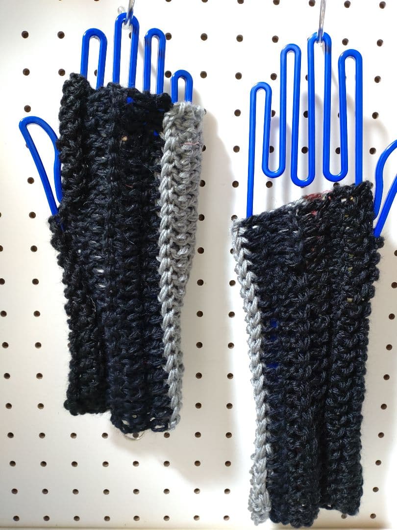 ハンドウォーマー アームカバー リスト 指無し 手袋 穴無 段染め ハンドメイド