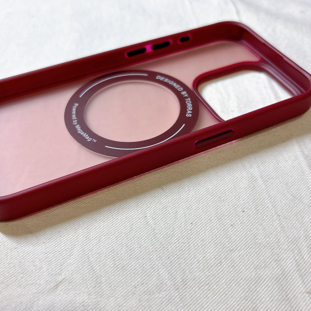 ☆　iPhone 15 Pro　ケース　ワインレッド　MagSafe対応
