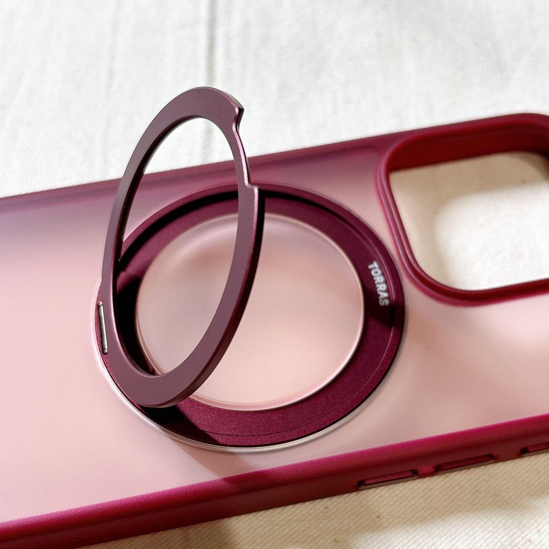☆　iPhone 15 Pro　ケース　ワインレッド　MagSafe対応