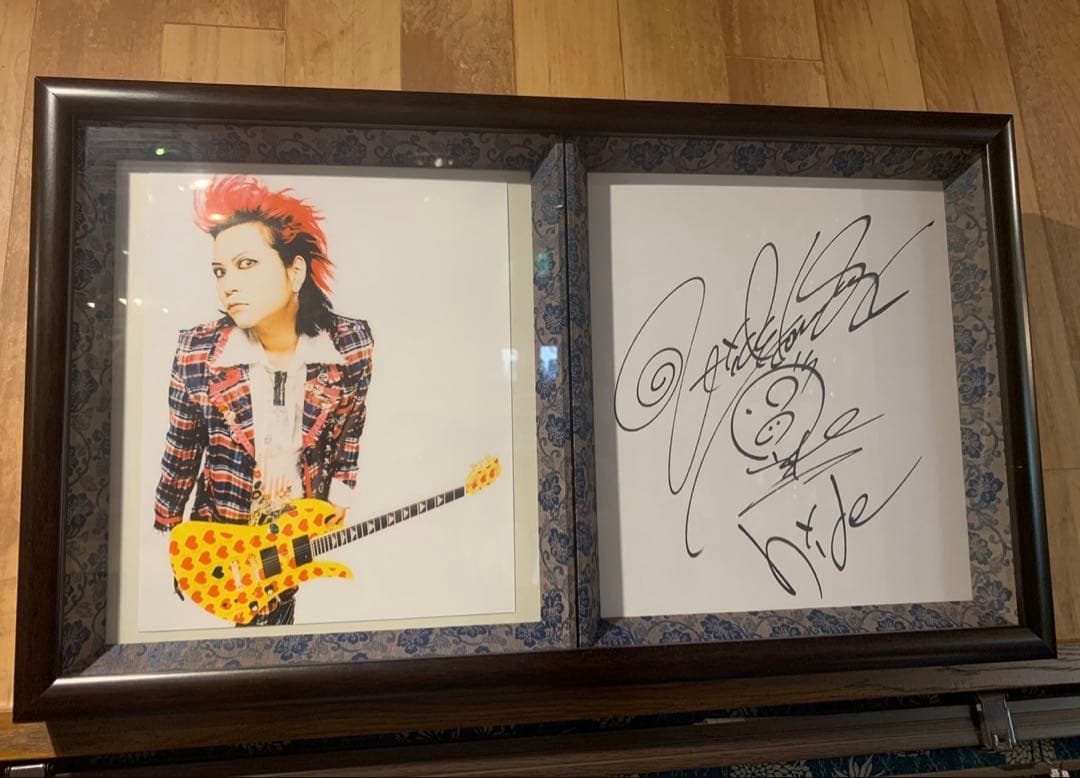 X JAPAN hide 直筆サイン色紙と写真