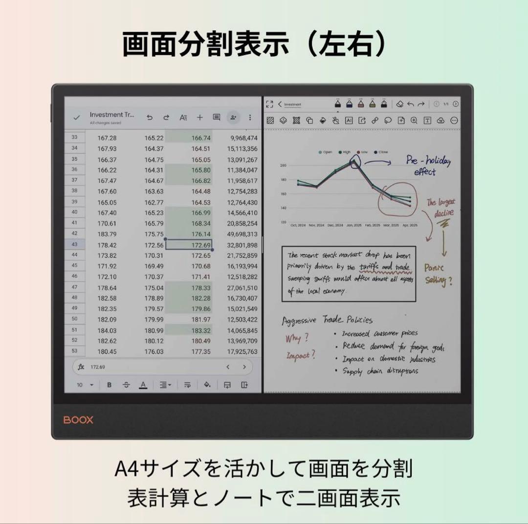 【新品、未使用品】 ☆BOOX TabXC 13カラー電子ペーパータブレット☆