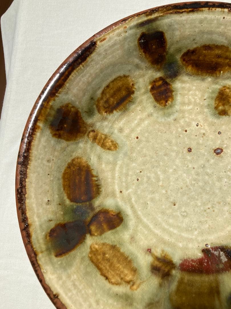 値下げ　やちむん　照屋窯　照屋佳信　8寸　花紋皿　民藝　貴重