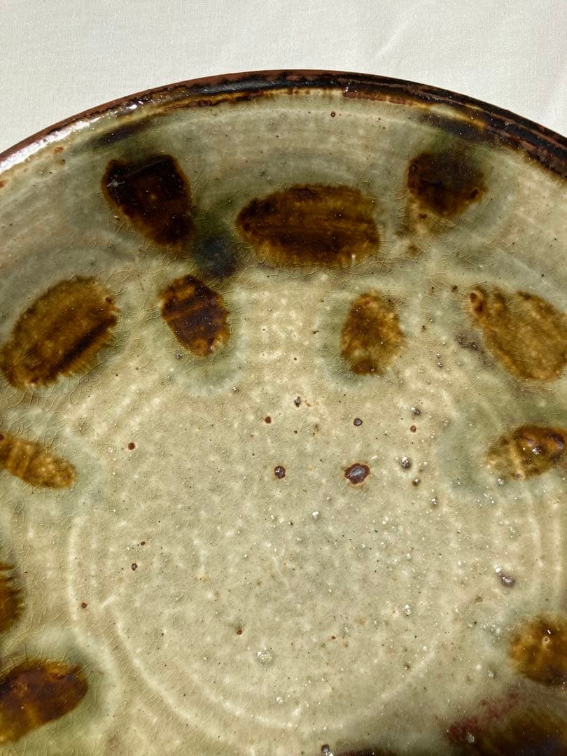 値下げ　やちむん　照屋窯　照屋佳信　8寸　花紋皿　民藝　貴重