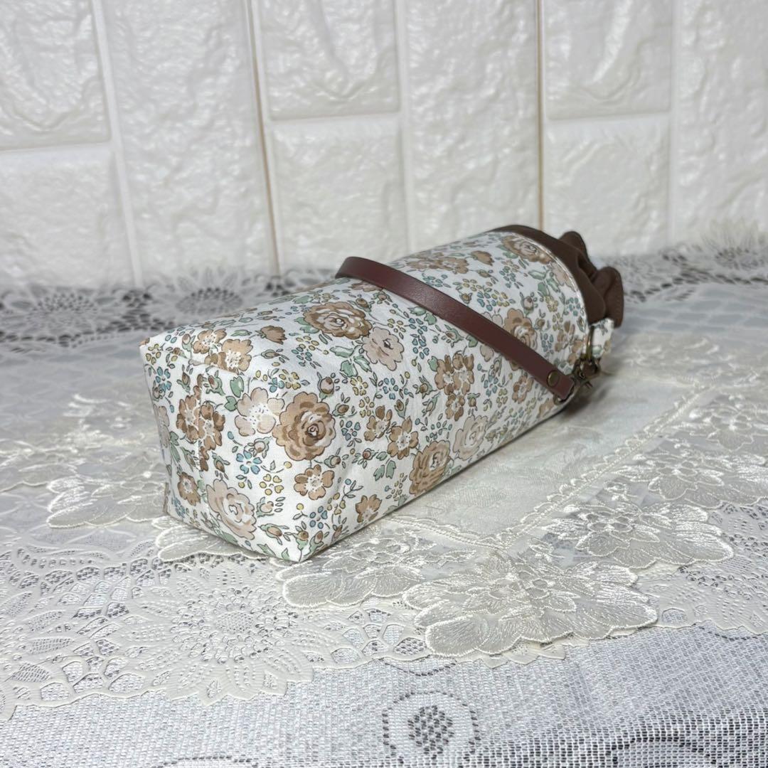 ペットボトルカバー　リバティフェリシテ　ブラウン　ハンドメイド