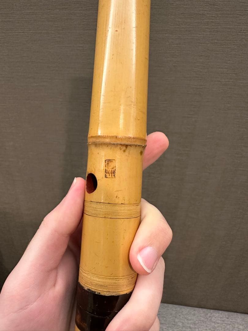 琴古流　古管尺八　在銘「雪州」　1尺8寸｜地無し管｜ケース付き