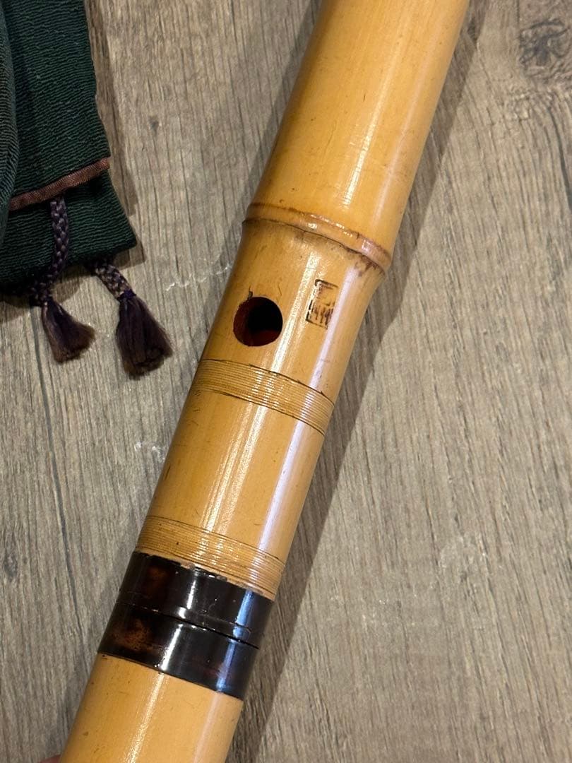 琴古流　古管尺八　在銘「雪州」　1尺8寸｜地無し管｜ケース付き