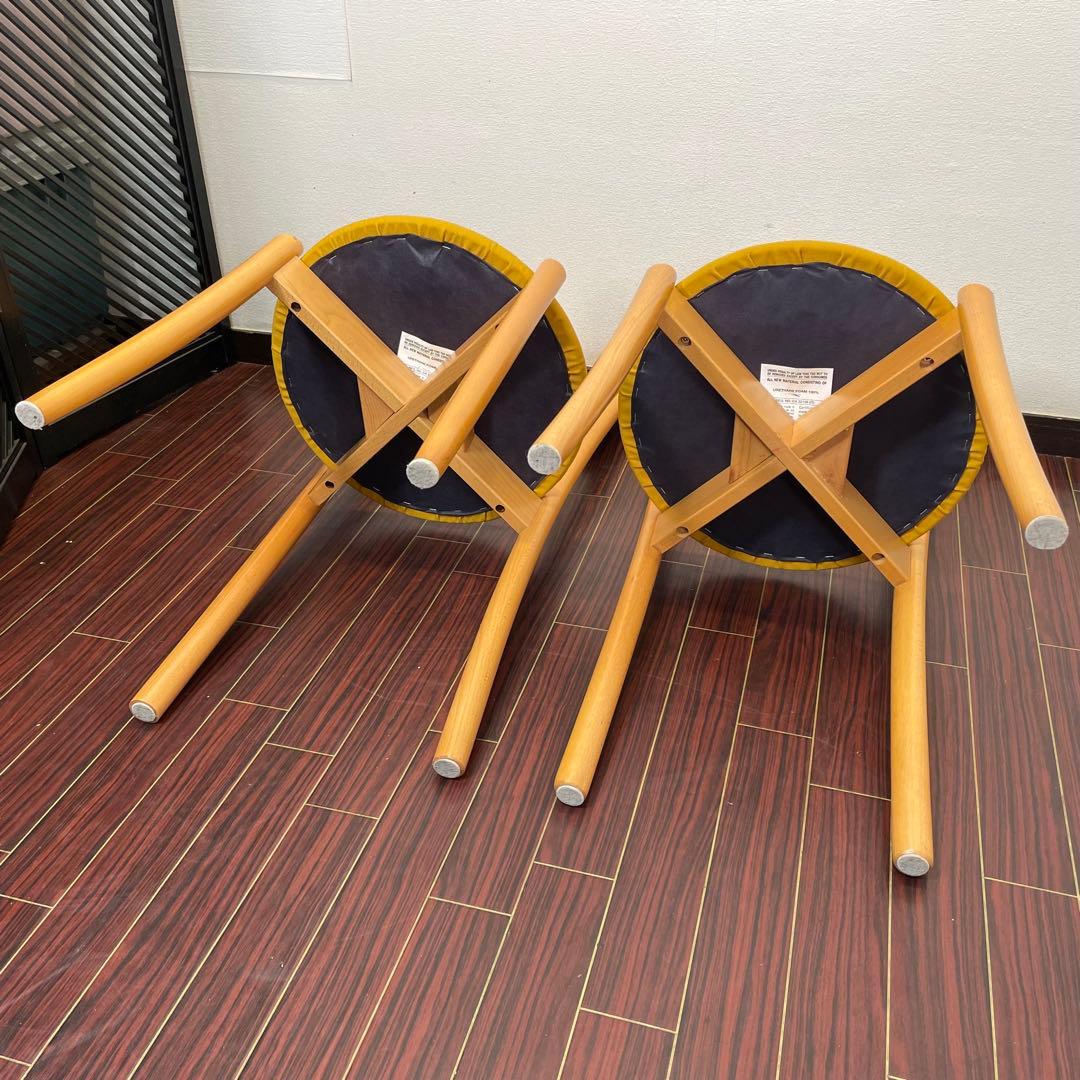 座面張替え済み イタリア製 IMS SRL チェア 2脚セット ナチュラル