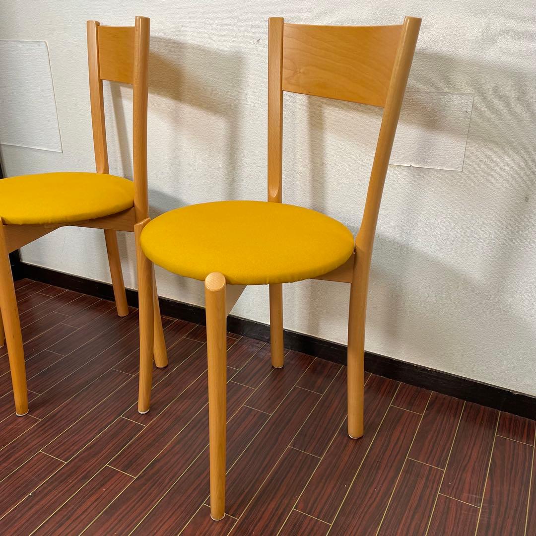 座面張替え済み イタリア製 IMS SRL チェア 2脚セット ナチュラル