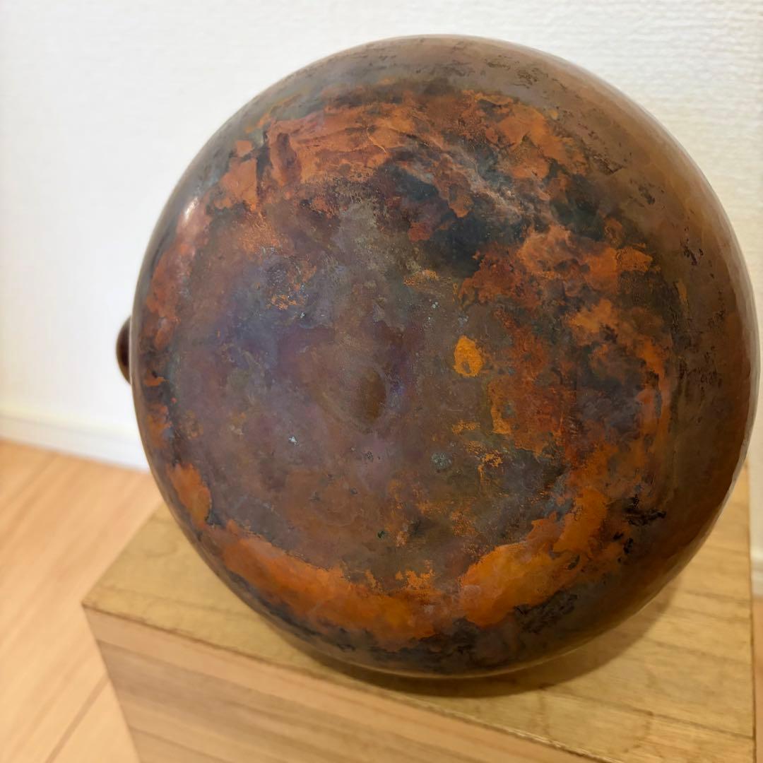 鎚起銅器　湯沸　やかん　ポット　銅製　箱付　英純堂　急須　水注　茶注　茶道具