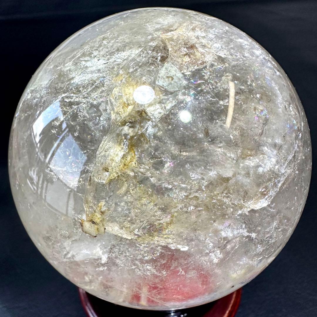 ヒマラヤ水晶 丸玉 虹入り 天然石 パワーストーン☆パワー浄化 A936