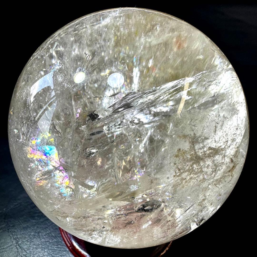 ヒマラヤ水晶 丸玉 虹入り 天然石 パワーストーン☆パワー浄化 A936