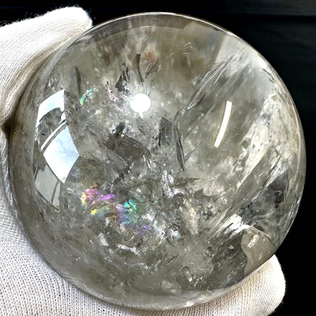 ヒマラヤ水晶 丸玉 虹入り 天然石 パワーストーン☆パワー浄化 A936