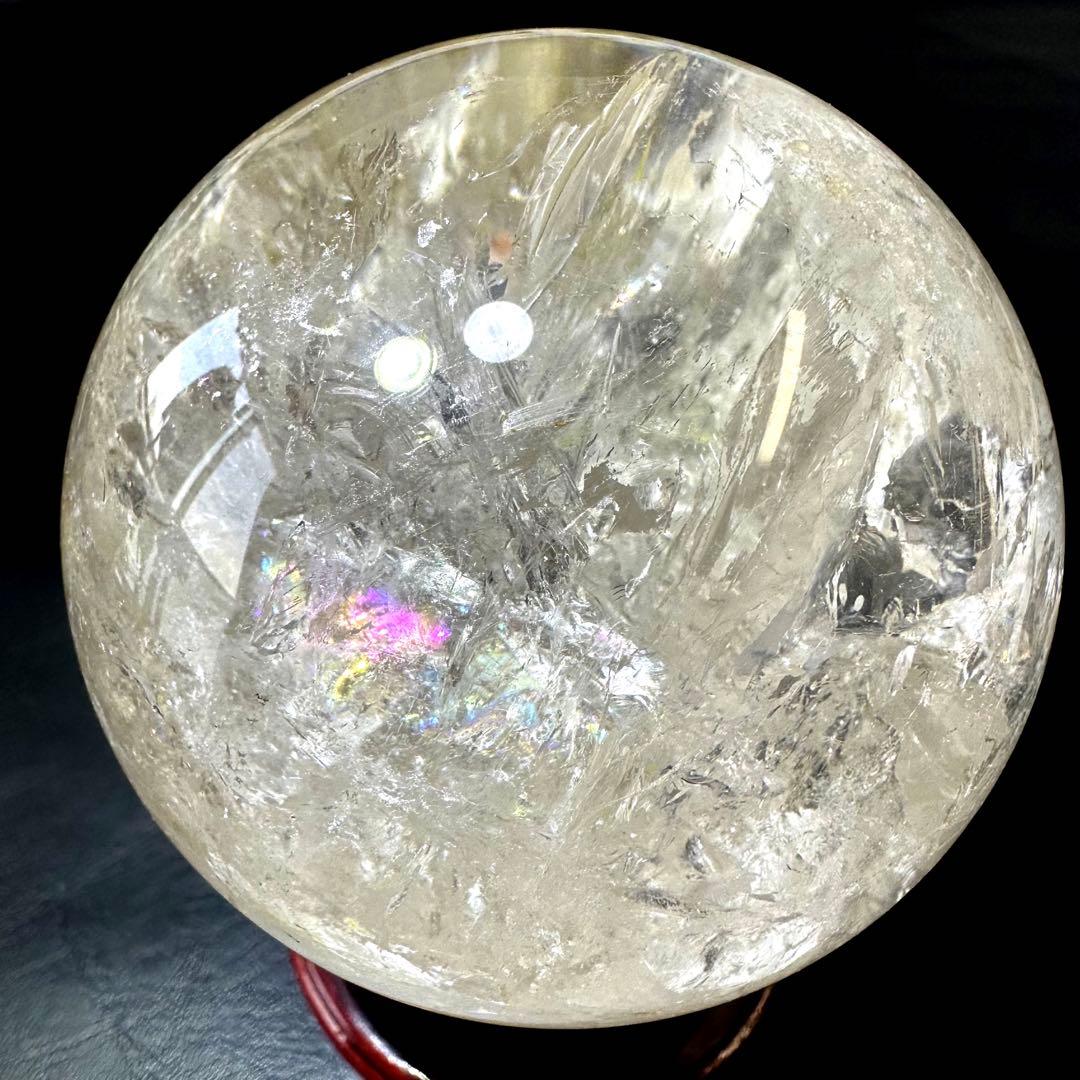 ヒマラヤ水晶 丸玉 虹入り 天然石 パワーストーン☆パワー浄化 A936