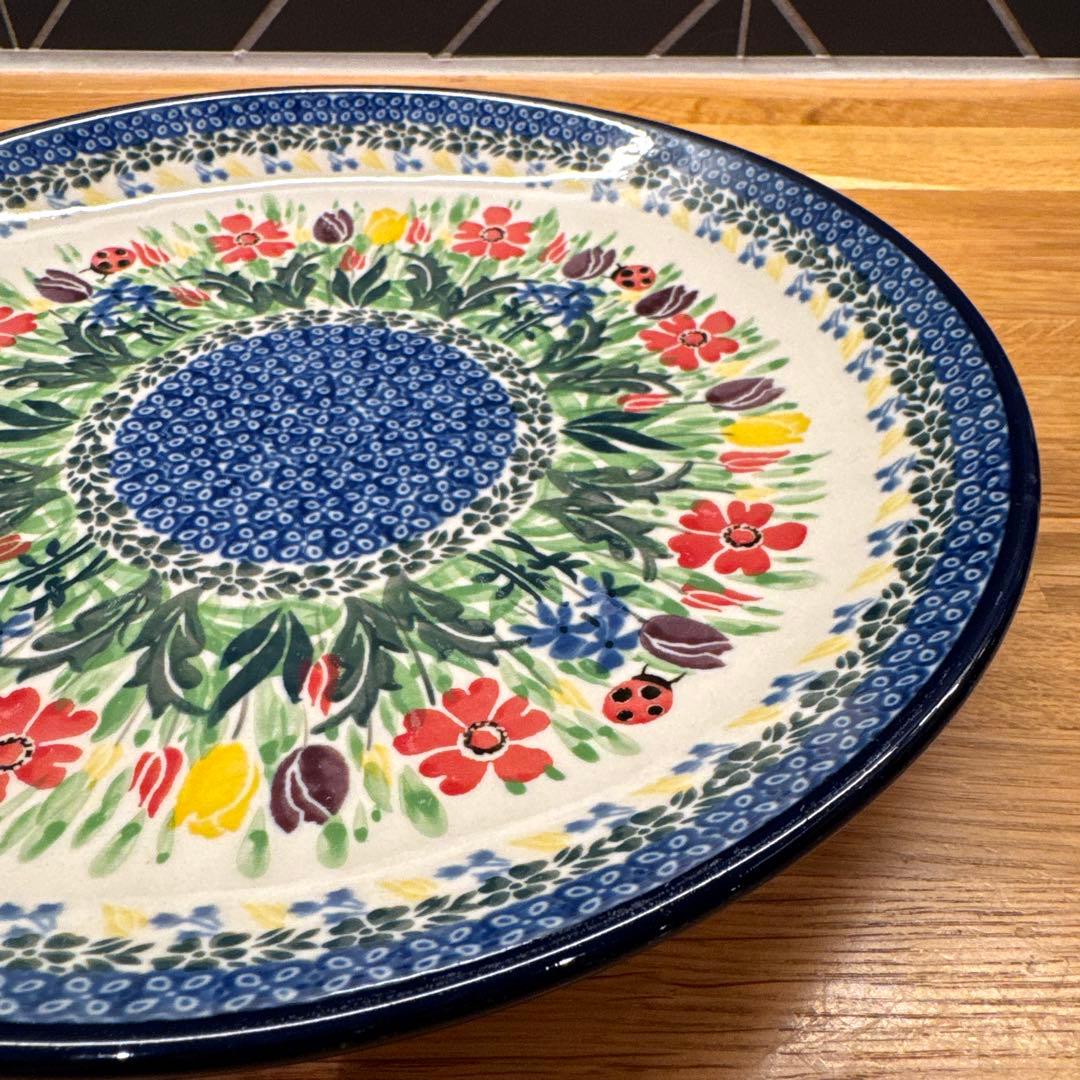 ポーリッシュポタリー　大皿26.5cm 花柄