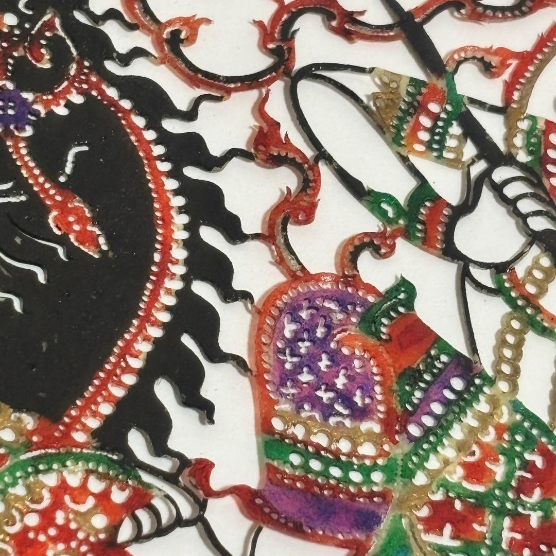 切り絵　馬　額縁外寸56cm×46c額装