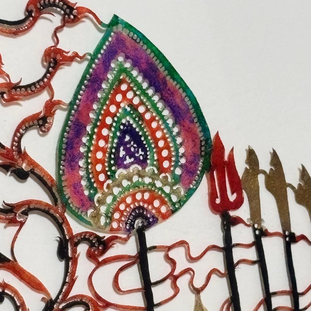 切り絵　馬　額縁外寸56cm×46c額装