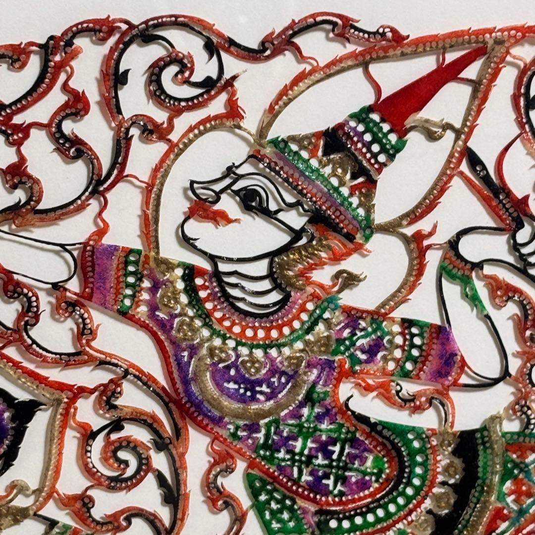 切り絵　馬　額縁外寸56cm×46c額装