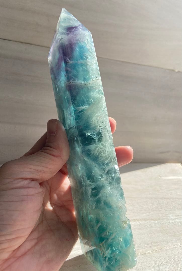 エンジェルフェザーinフローライト　タワー　ポイント　天然石