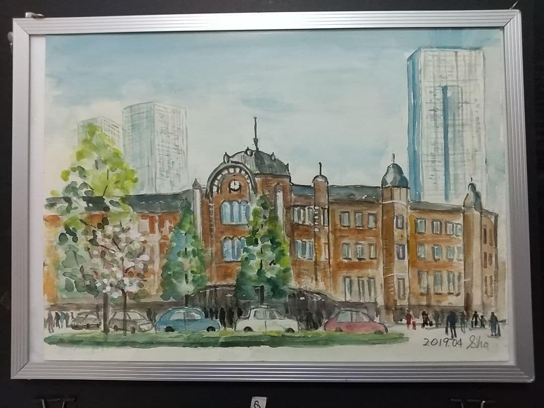 東京駅 丸の内　水彩画 　SHO