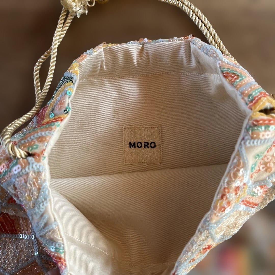 【未使用品】MORO スパンコール 刺繍 巾着袋