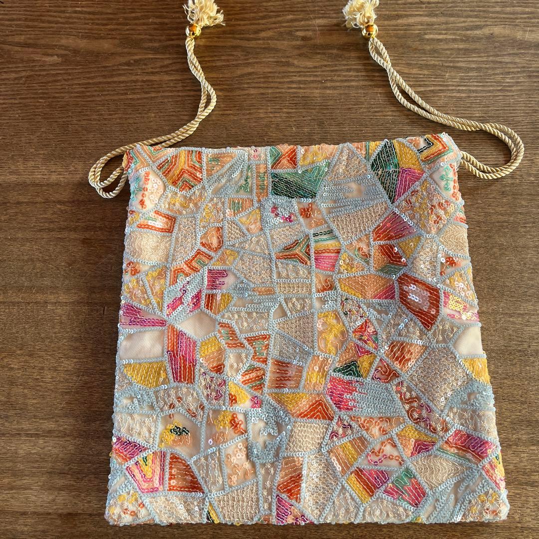 【未使用品】MORO スパンコール 刺繍 巾着袋