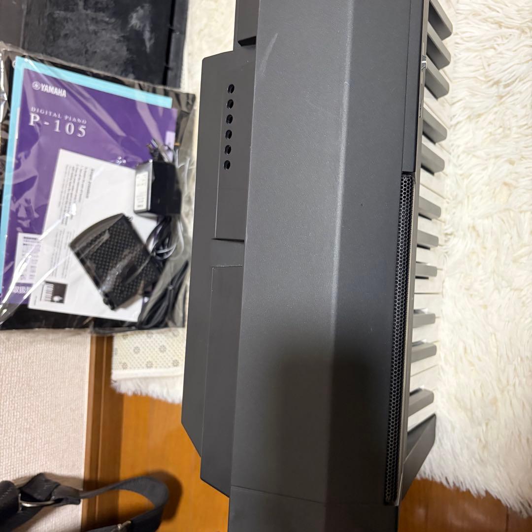 動作品 YAMAHA P-105B 電子ピアノ 88鍵 ペダル 譜面台付き