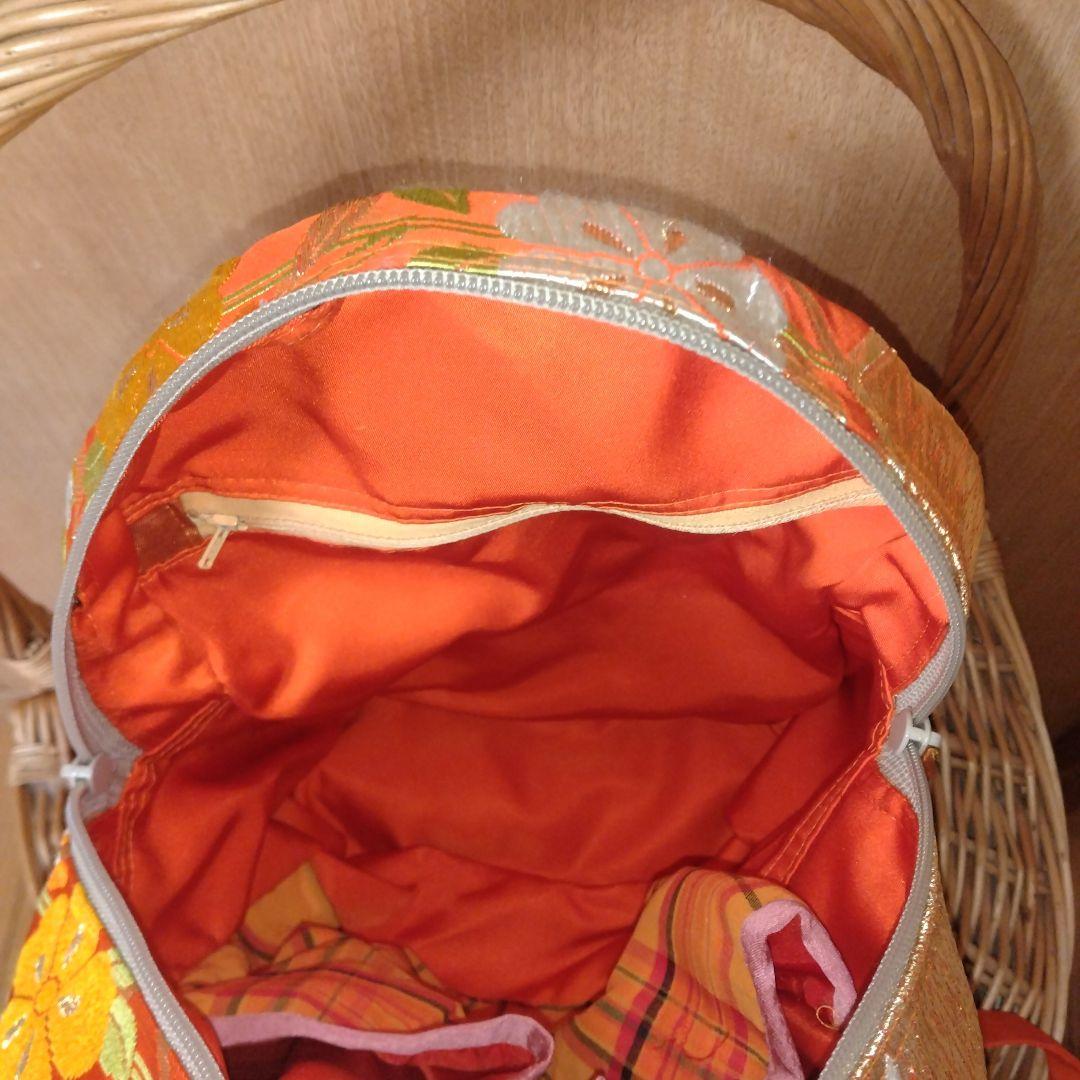 帯リメイク　ボディバッグ　扇と花　　　 　着物メイク