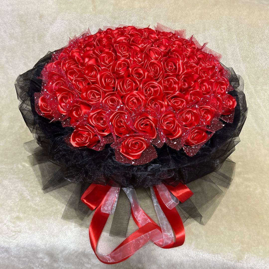 101本赤いバラブーケ 枯れない薔薇プレゼント お祝い特別な日特別な人Φ50cm